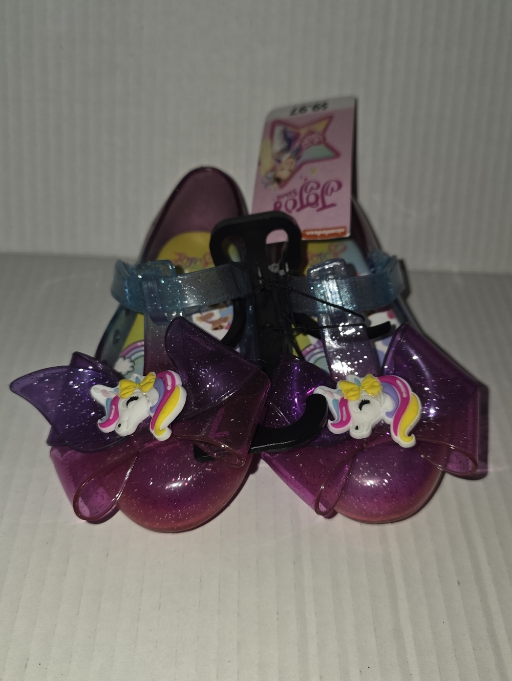 NWT JoJo Siwa Glitter Jelly Sandals with Blue Accent Size: 7
